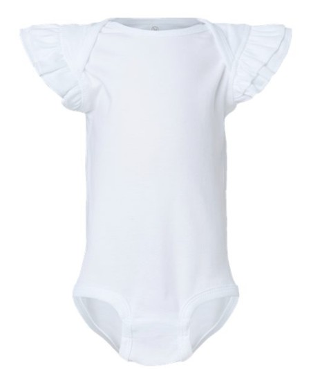 4439 Infant Flutter Sleeve Baby Rib Bodysuit