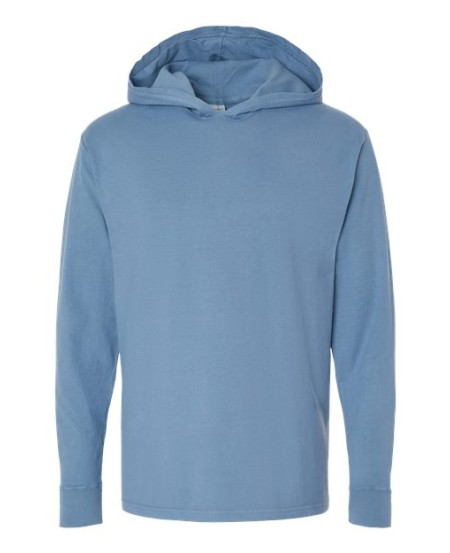 GDH280 Garment-Dyed Jersey Hooded Long Sleeve T-Shirt