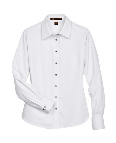 M500W Women's Easy Blend Long Sleeve Twill Dress Shirt with Stain-Release