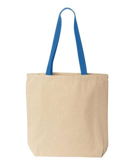 8868 Natural Tote with Contrast-Color Handles