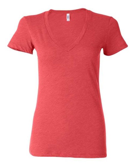 8435 Womens Triblend Deep V-Neck Tee