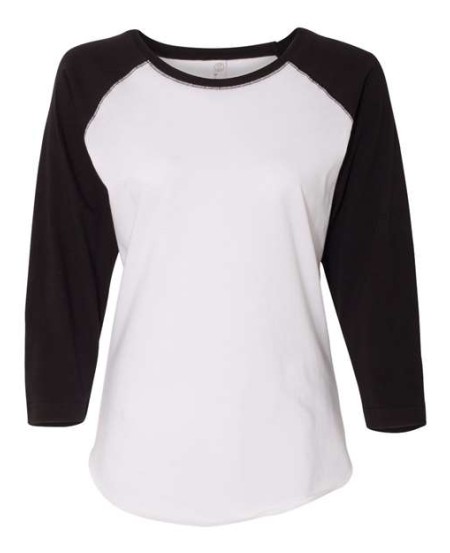3530 Women's Baseball Fine Jersey Three-Quarter Sleeve Tee