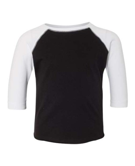 3330 Toddler Baseball Fine Jersey Three-Quarter Sleeve Tee