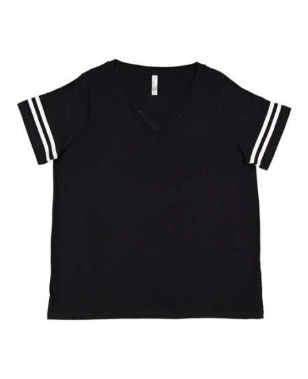 3837 Curvy Collection Women's Vintage Football T-Shirt