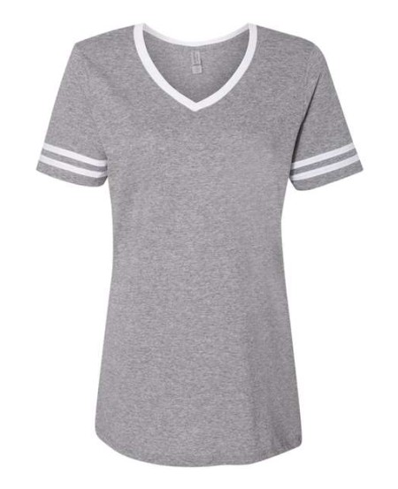 602WVR Women's Varsity Triblend V-Neck T-Shirt