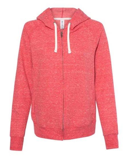 92WR Women's Snow Heather French Terry Full-Zip Hooded Sweatshirt