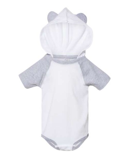 4417 Fine Jersey Infant Short Sleeve Raglan Bodysuit with Hood  Ears