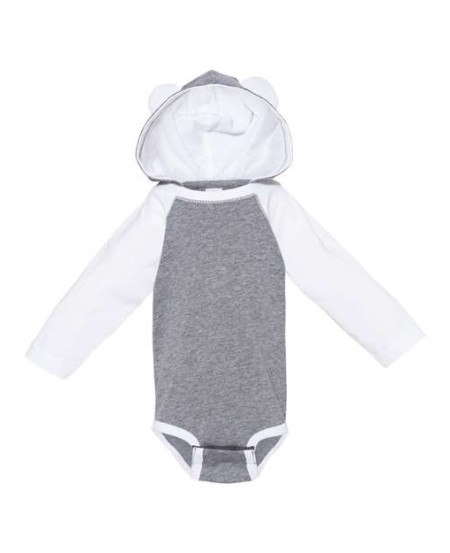 4418 Fine Jersey Infant Character Hooded Long Sleeve Bodysuit with Ears