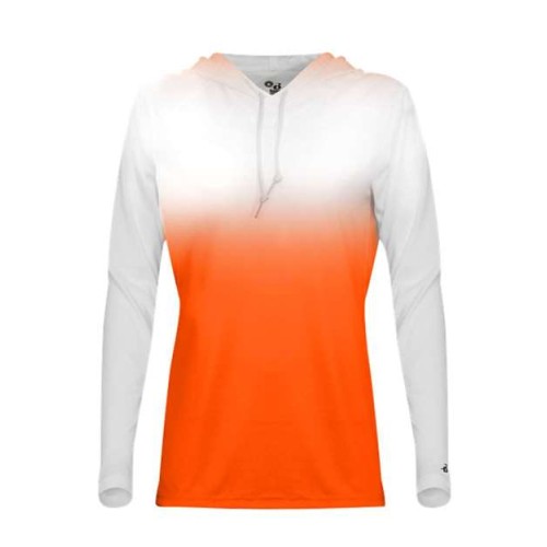 4208 Women's Ombre Long Sleeve Hooded T-Shirt
