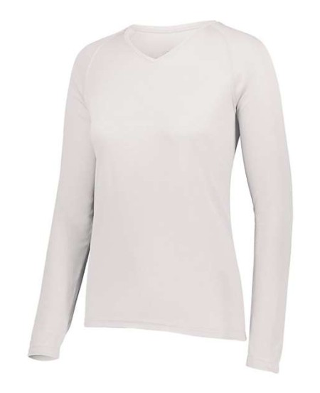 2797 Women's Attain Wicking Long Sleeve V-Neck T-Shirt