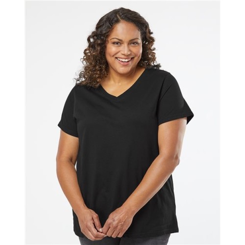 3817 Curvy Collection Women's Fine Jersey V-Neck Tee