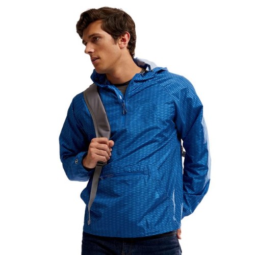 229554 Men's Range Hooded Packable Quarter-Zip Jacket