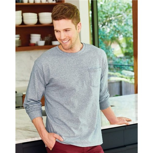 5596 Men's Authentic Long Sleeve Pocket T-Shirt