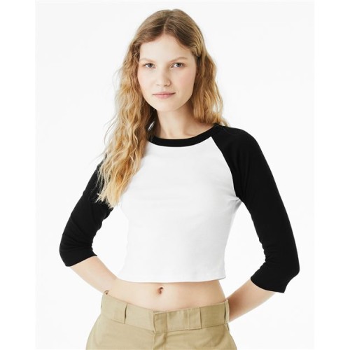1200 Women's Micro Rib 34 Raglan Sleeve Baby Tee