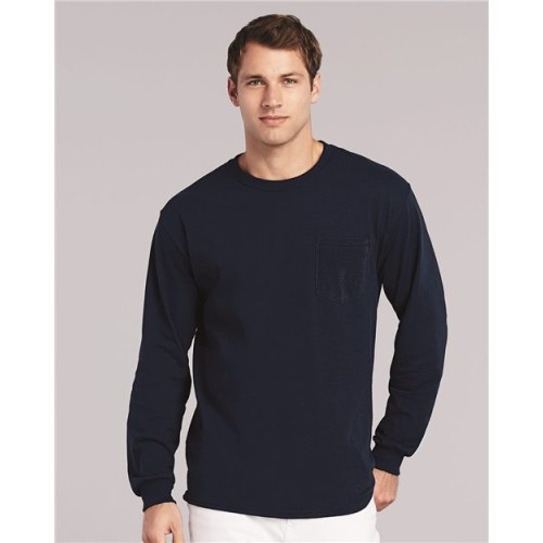 2410 Ultra Cotton Long Sleeve Pocket T-Shirt