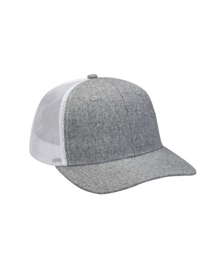 PV102 Heather WovenSoft Mesh Trucker Style Cap