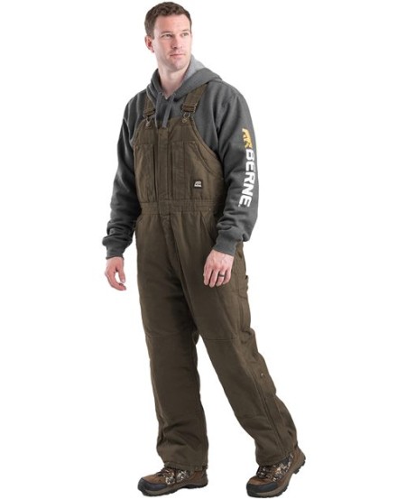 B377 Men's Heartland Insulated Washed Duck Bib Overall