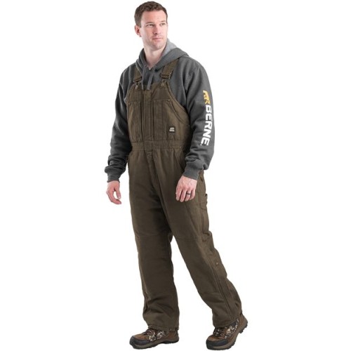 B377 Men's Heartland Insulated Washed Duck Bib Overall