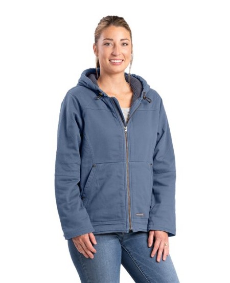 WHJ48 Women's Sherpa-Lined Twill Hooded Jacket