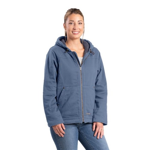 WHJ48 Women's Sherpa-Lined Twill Hooded Jacket