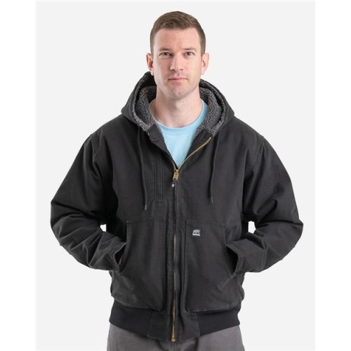 HJ317 Men's Highland Flex180 Washed Duck Hooded Work Jacket