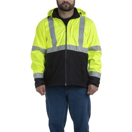 HVJ206T Men's Tall Hi-Vis Class 3 Hooded Soft Shell Jacket