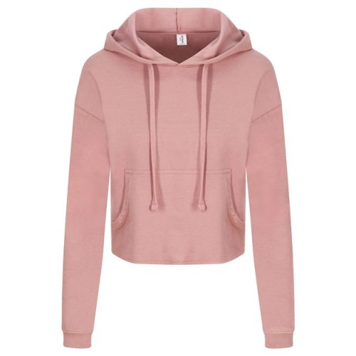 JHA016 Women's Girlie Cropped Hooded Fleece with Pocket