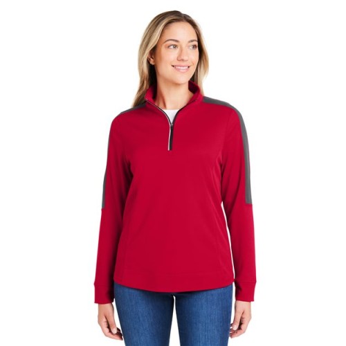 CE404W Women's Market Snag Protect Mesh Colorblock Quarter-Zip Pullover CE404W Women's Market Snag Protect Mesh Colorblock Quarter-Zip Pullover