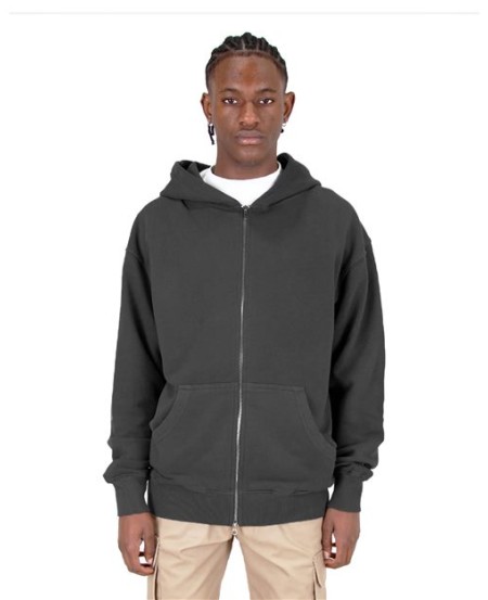 SHGDZ Garment-Dyed Double-Zip Hooded Sweatshirt