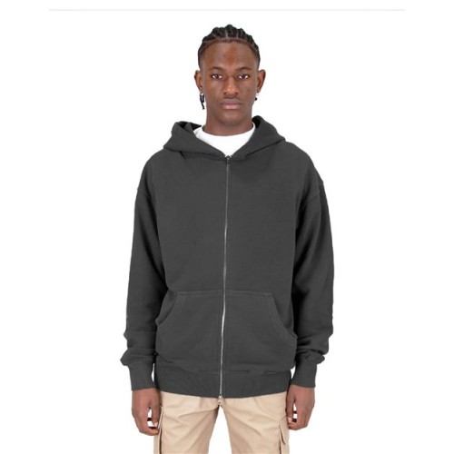 SHGDZ Garment-Dyed Double-Zip Hooded Sweatshirt