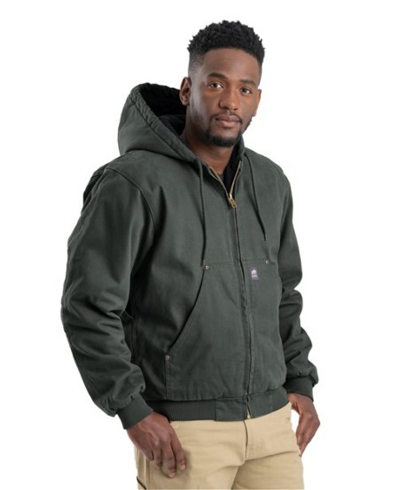 HJ375T Men's Tall Heartland Washed Cotton Duck Hooded Jacket