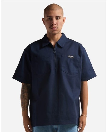 SHQZWS Work Heavyweight Quarter-Zip Short Sleeve Shirt