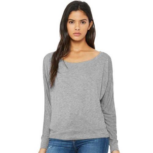 8850 Womens Flowy Off Shoulder Long Sleeve Tee