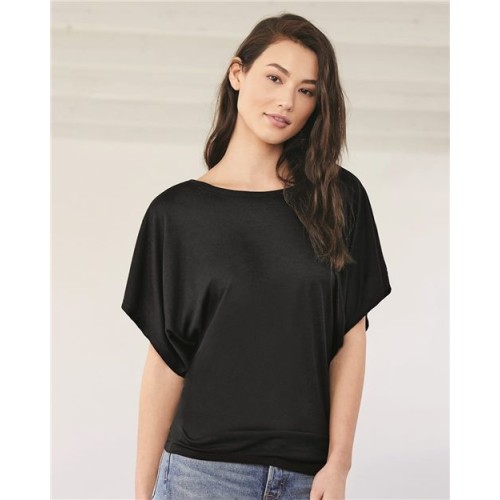 8821 Womens Flowy Draped Dolman Tee