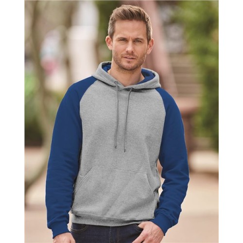 96CR Nublend Colorblocked Raglan Hooded Sweatshirt