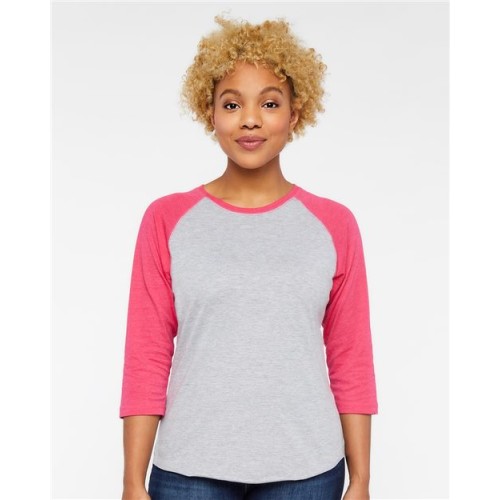 3530 Women's Baseball Fine Jersey Three-Quarter Sleeve Tee