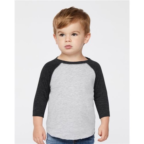 3330 Toddler Baseball Fine Jersey Three-Quarter Sleeve Tee