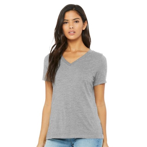 6405CVC Women's Relaxed Heather CVC V-Neck Tee