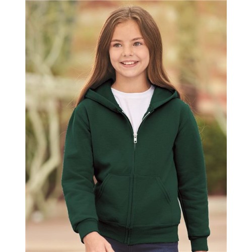 993BR NuBlend Youth Full-Zip Hooded Sweatshirt