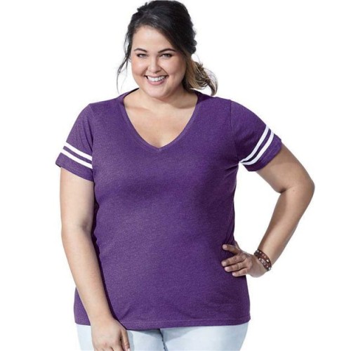 3837 Curvy Collection Women's Vintage Football T-Shirt