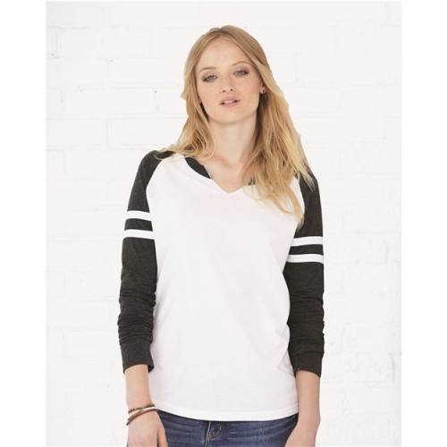 3534 Women's Fine Jersey Mash Up Long Sleeve T-Shirt