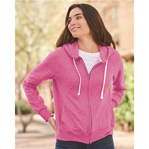 92WR Women's Snow Heather French Terry Full-Zip Hooded Sweatshirt 92WR Women's Snow Heather French Terry Full-Zip Hooded Sweatshirt