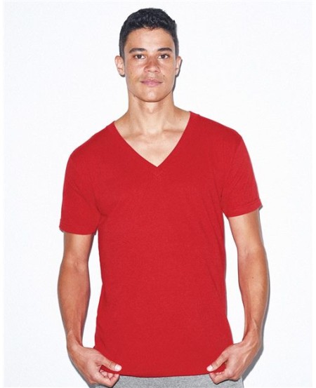 2456 USA-Made Fine Jersey V-Neck Tee