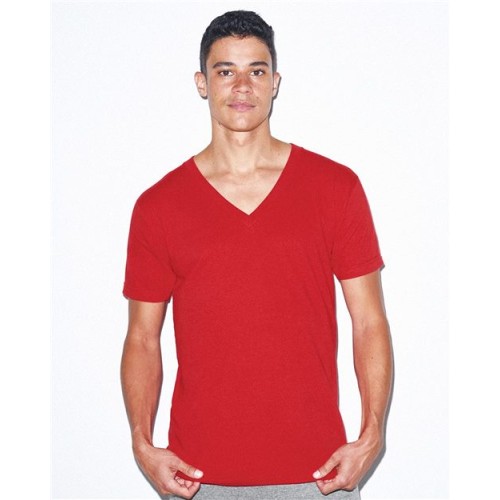 2456 USA-Made Fine Jersey V-Neck Tee