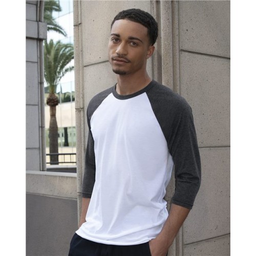 BB453US Unisex USA-Made 5050 PolyCotton Raglan Three-Quarter Sleeve Tee BB453US Unisex USA-Made 5050 PolyCotton Raglan Three-Quarter Sleeve Tee