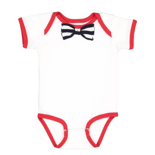 4407 Baby Rib Infant Bow Tie Bodysuit