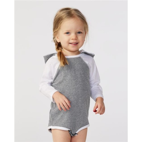 4418 Fine Jersey Infant Character Hooded Long Sleeve Bodysuit with Ears