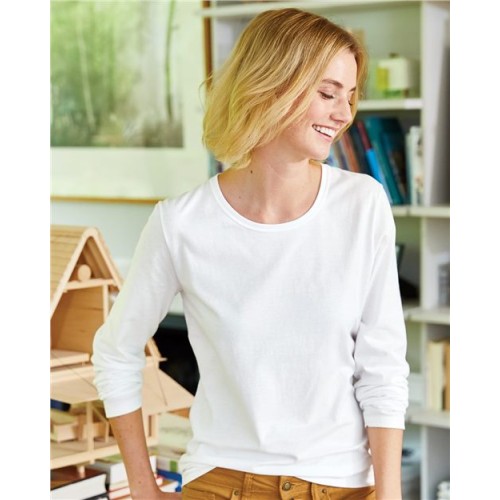 S04LS Perfect-T Womens Long Sleeve Scoopneck T-Shirt