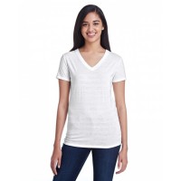 252RV Threadfast Apparel Ladies' Invisible Stripe V-Neck T-Shirt