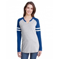 3534 LAT Ladies' Gameday Mash-Up Long Sleeve Fine Jersey T-Shirt